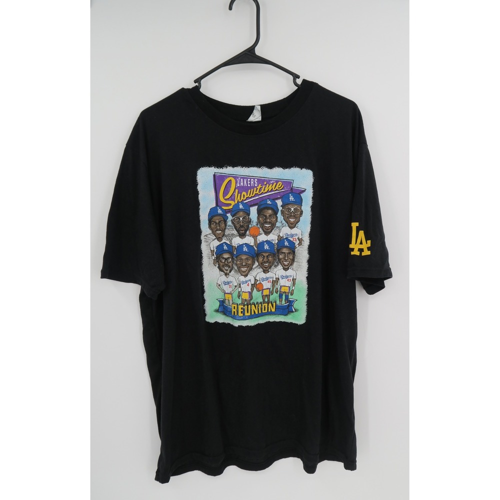 Los Angeles Dodgers Showtime Reunion Cartoon Graphic T Shirt‎ XL Black